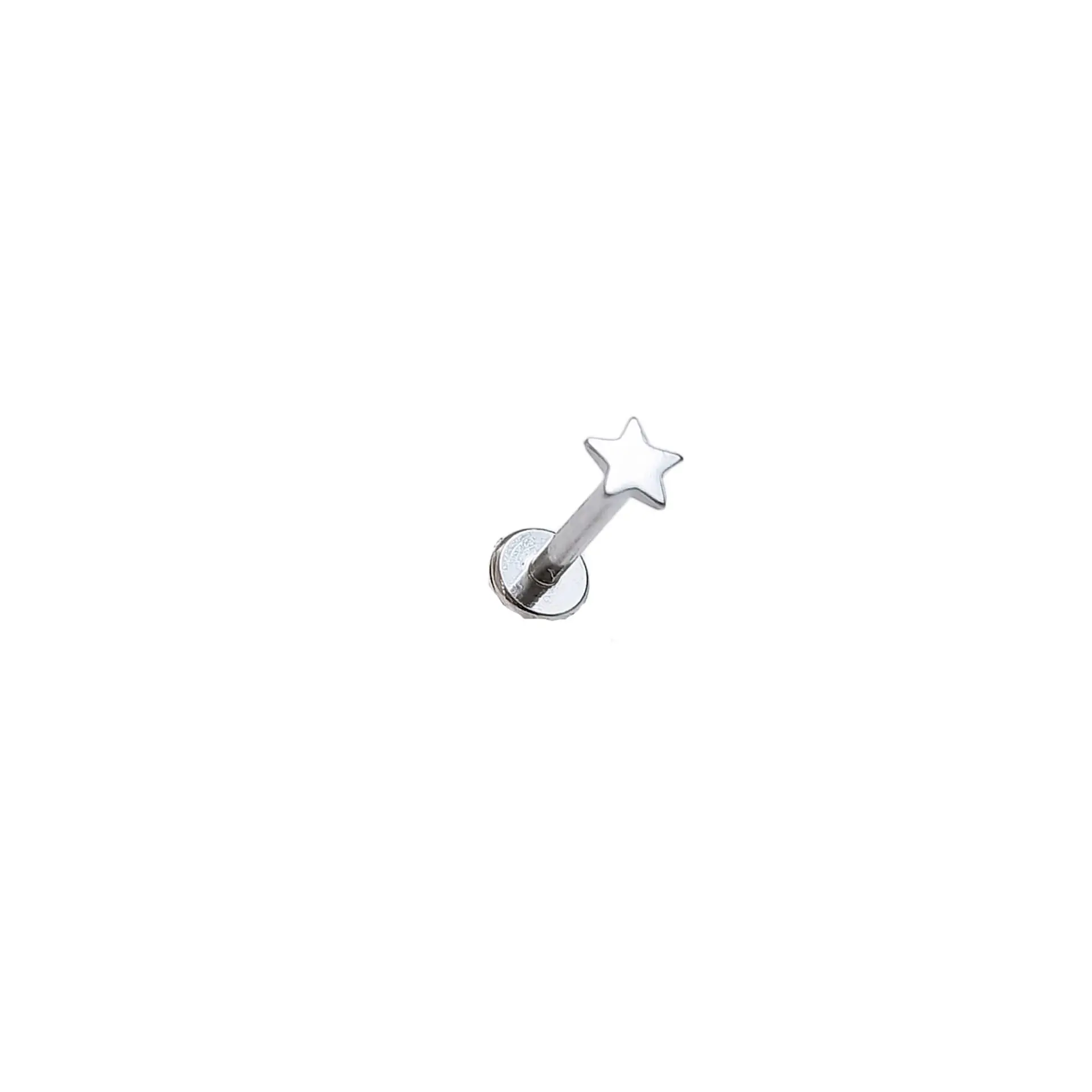 Set Piercing Acero Quirúrgico Modelo Estrella Nostril Labret Punto De Luz  3
