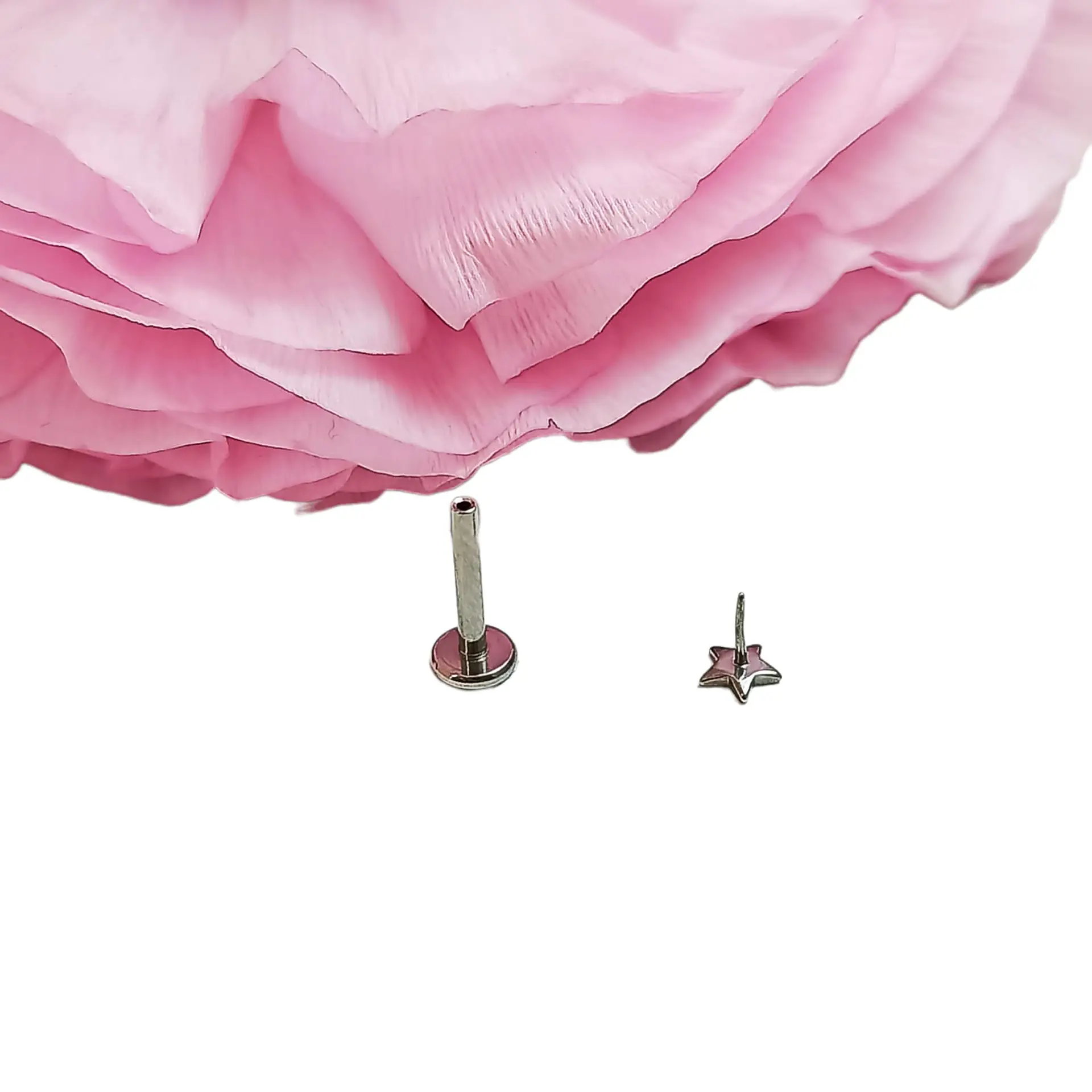 Set Piercing Acero Quirúrgico Modelo Estrella Nostril Labret Punto De Luz  4
