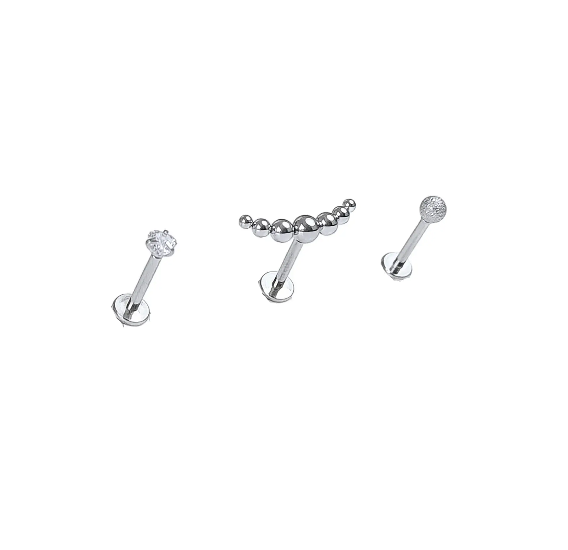 Set Piercing Modelo Nova Acero Quirúrgico Nostril Labret Punto Trepador 1