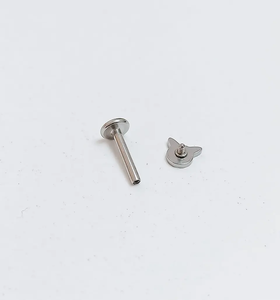 Set Piercing Modelo Kitty kpop Acero Quirúrgico Nostril Labret Cono Perla Pack 3