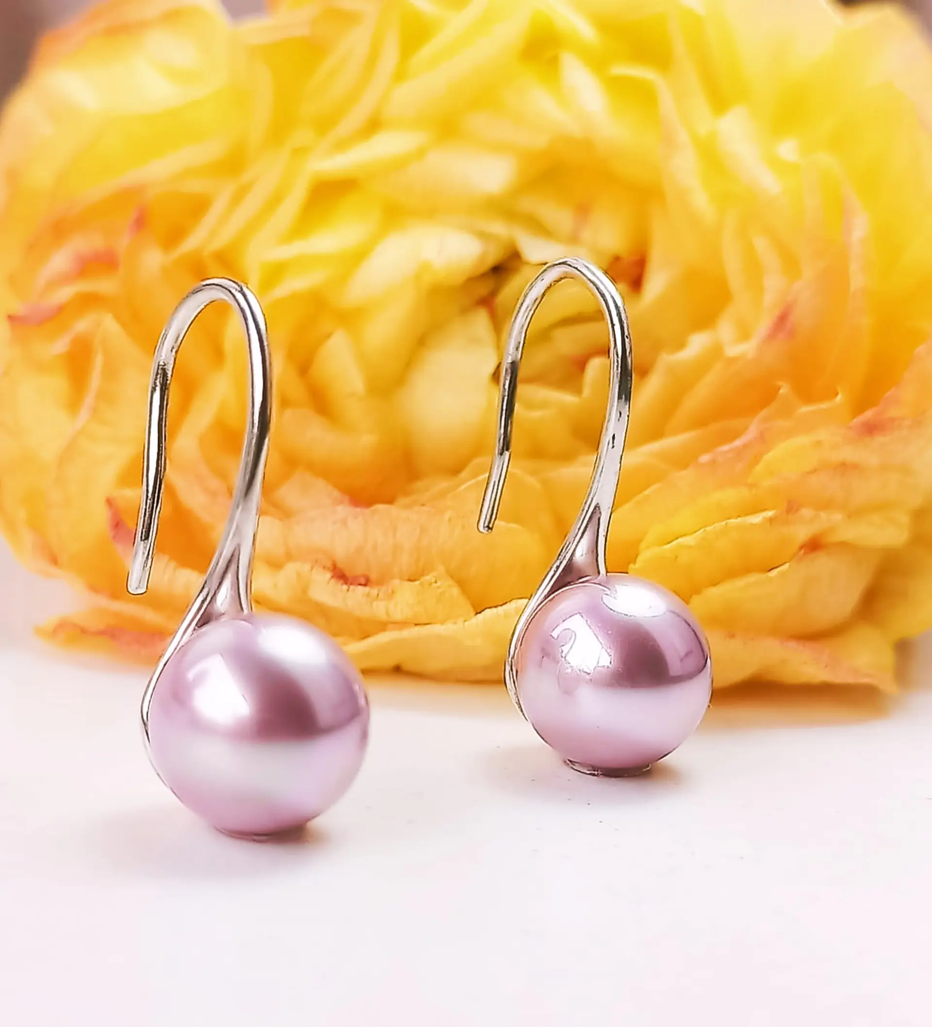 Aros aretes perlas de agua dulce colores plata 925 elegante bellos 5