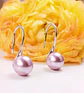 Aros aretes perlas de agua dulce colores plata 925 elegante bellos - Miniatura 5