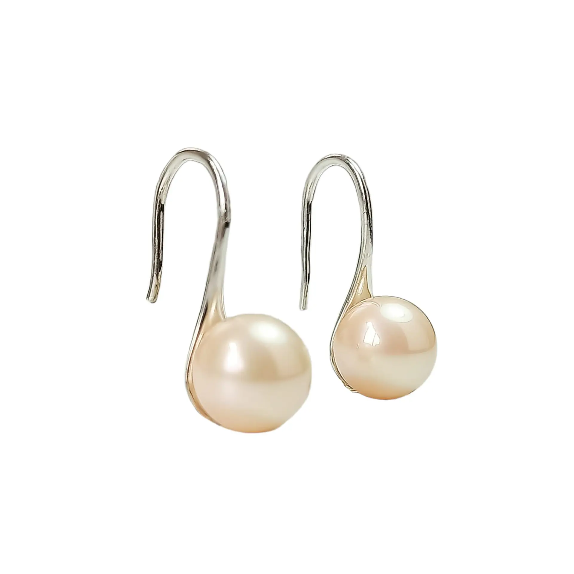 Aros aretes perlas de agua dulce colores plata 925 elegante bellos 1