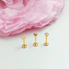 Set Piercing Chapado En Oro 18k Nostril Labret Set Estrella 3