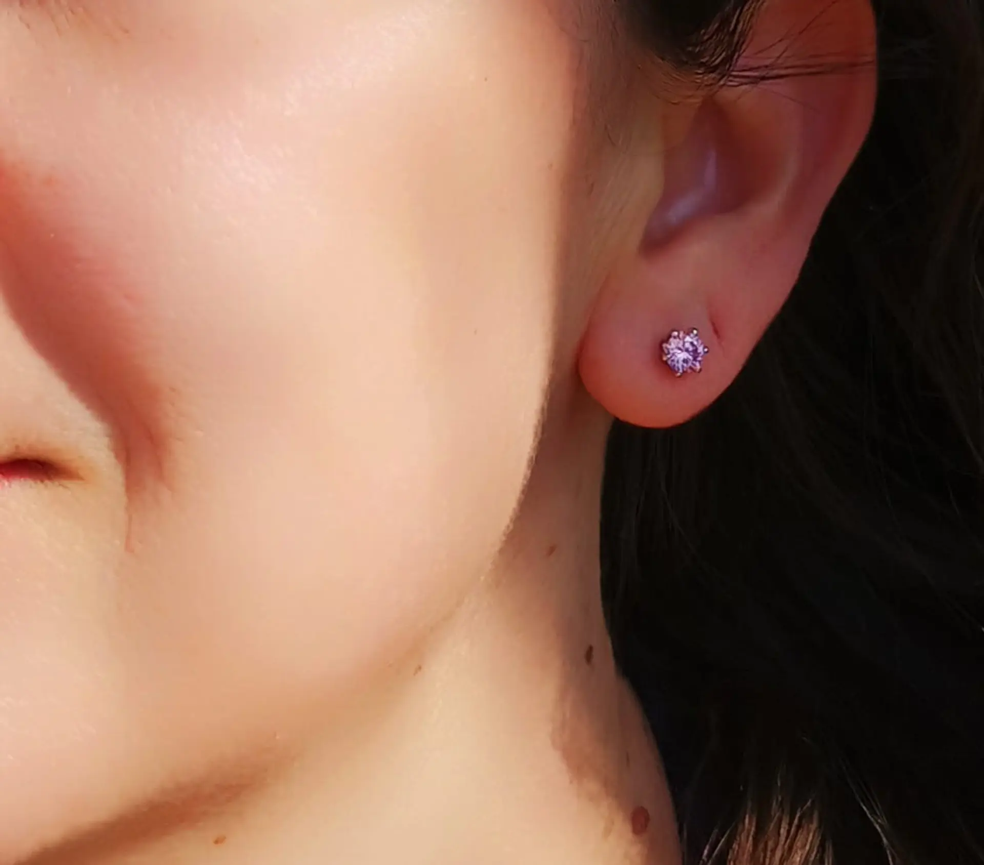 Pendientes Punto de Luz con Moissanita Rosa 5MM 2