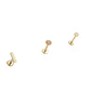 Set Piercing Chapado En Oro 18k Nostril Labret Punto De Luz - Miniatura 1