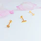Set Piercing Chapado En Oro 18k Nostril Labret Punto De Luz - Miniatura 2