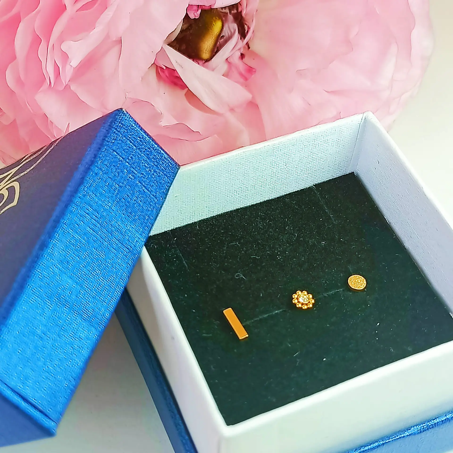 Set Piercing Chapado En Oro 18k Nostril Labret Punto De Luz 5