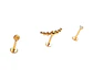Set Piercing Chapado Oro 18k Nostril Labret Punto Trepador - Miniatura 1