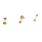 Set Piercing Chapado En Oro 18k Nostril Labret Flor Cono - Miniatura 1