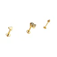 Set Piercing Chapado En Oro 18k Nostril Labret Flor Cono - Miniatura 5