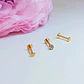 Set Piercing Chapado En Oro 18k Nostril Labret Set Luna Pack - Miniatura 3