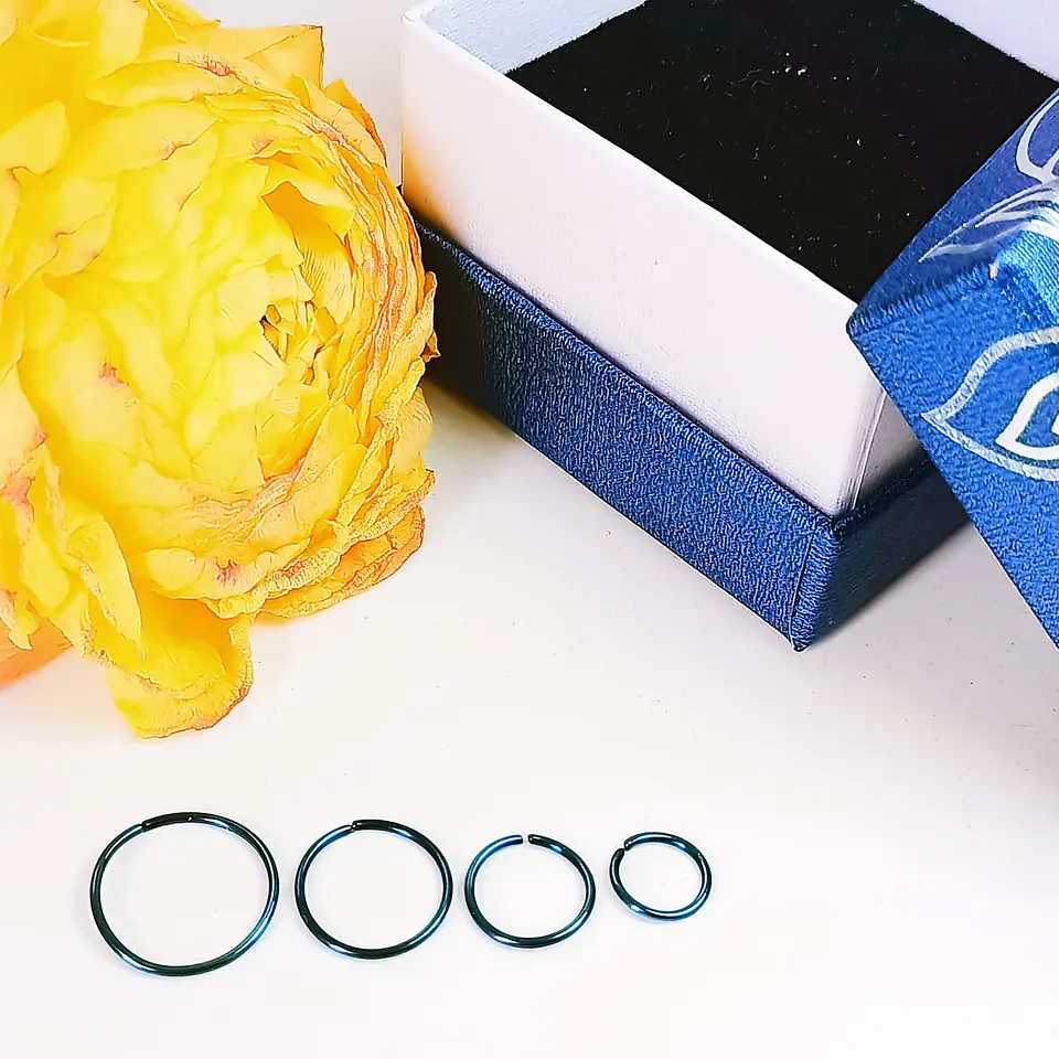 Set 4 Piercing ideal septum Distintos colores Aros Nostril Daith Tragus Helix Pack Punk 4