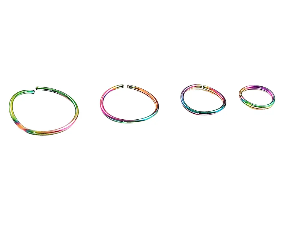 Set 4 Piercing ideal septum Distintos colores Aros Nostril Daith Tragus Helix Pack Punk 11