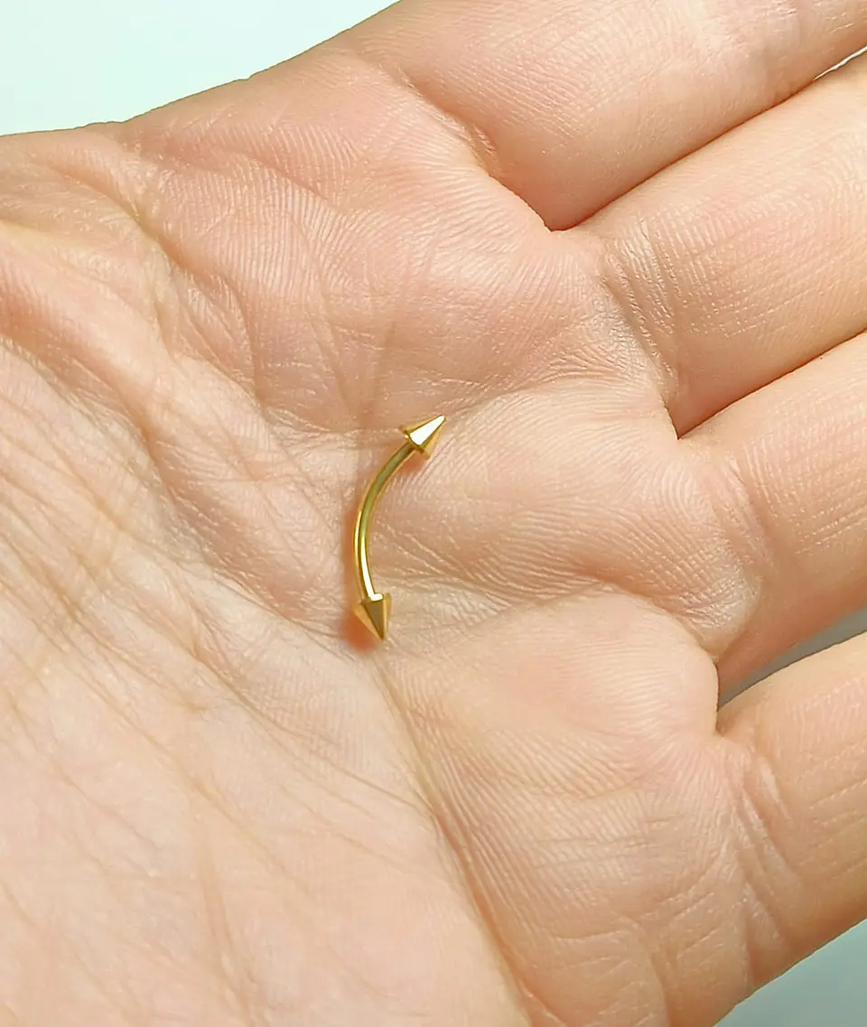 Piercing Ceja Labret Daith Chapado En Oro 18k Punk Tragus 5
