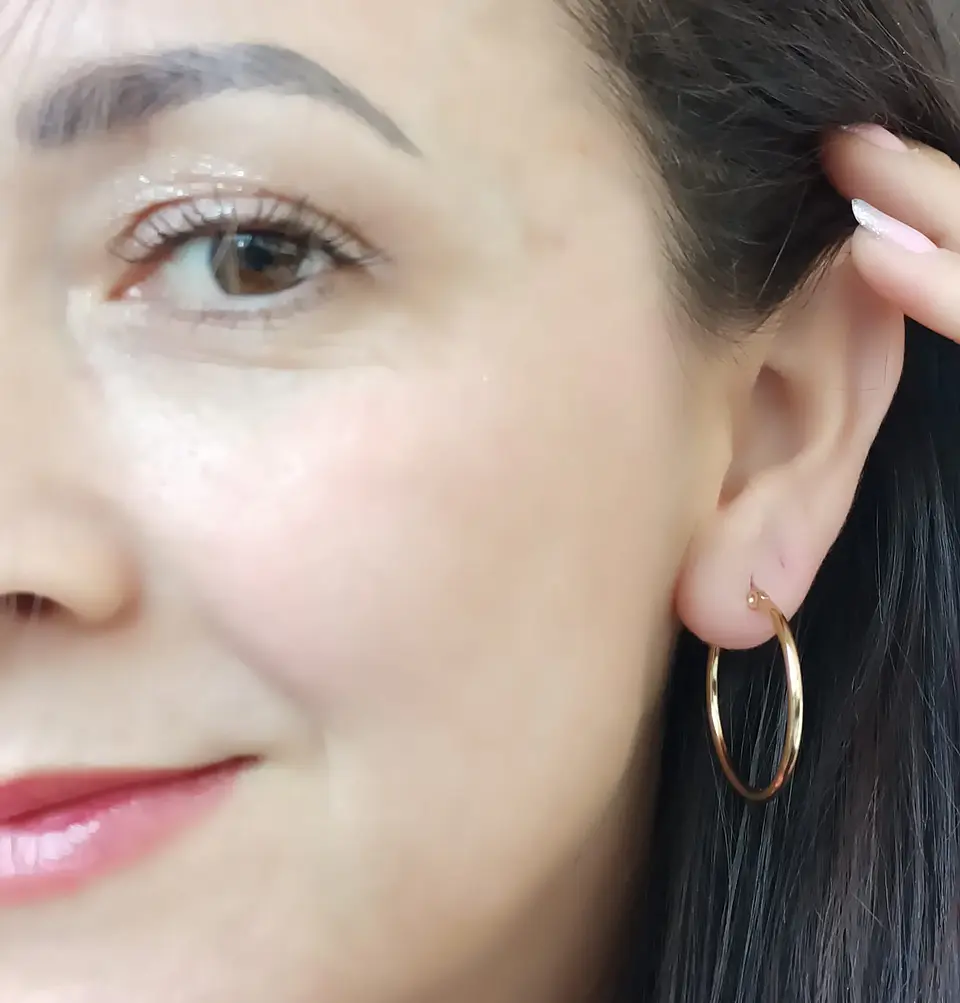 Argollas hoop 25mm chapadas en oro 18k 3