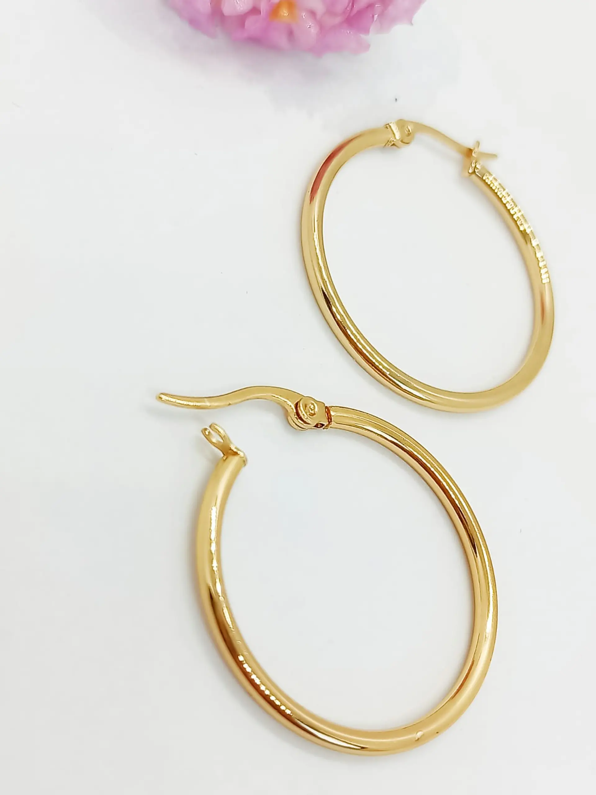 Argollas hoop 25mm chapadas en oro 18k 4