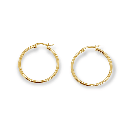 Argollas hoop 25mm chapadas en oro 18k