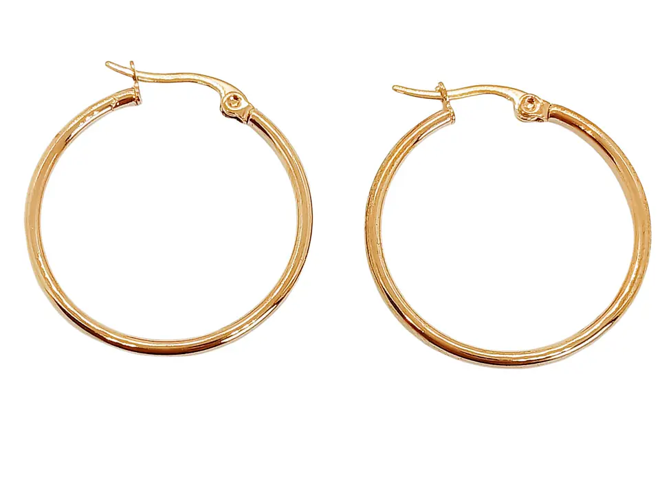 Argollas hoop 25mm Chapado en oro rosa 18k  1