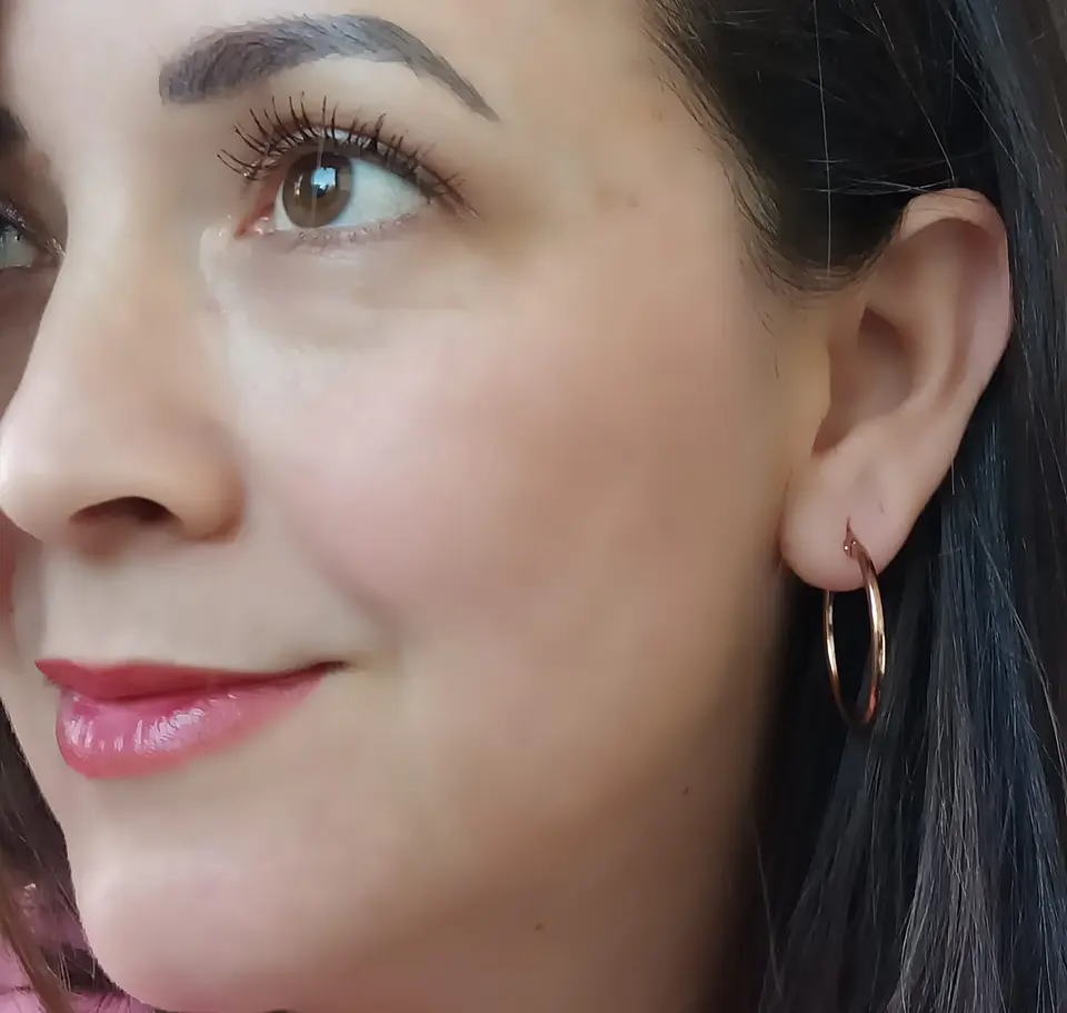 Argollas hoop 25mm Chapado en oro rosa 18k  5