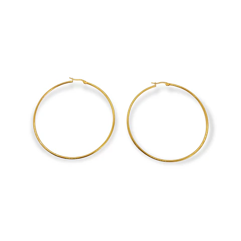Maxi argollas hoop clásicas 65Mm chapadas en oro 18k 