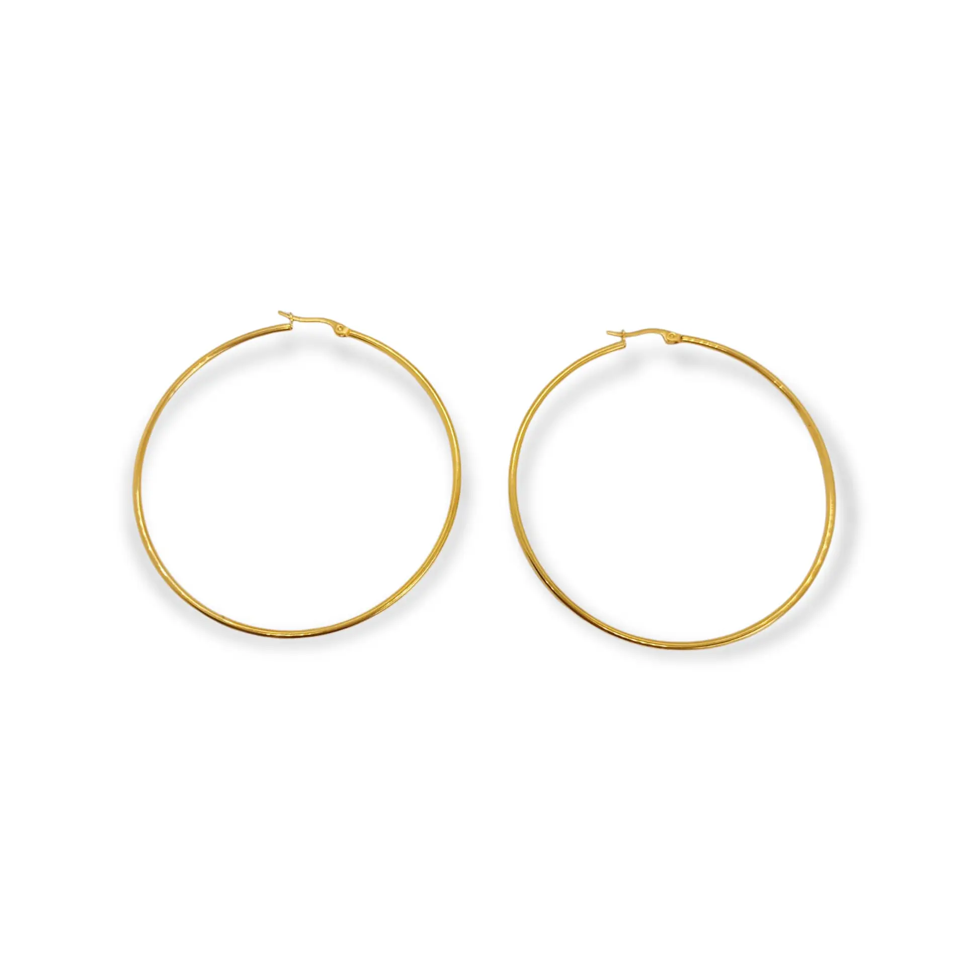 Maxi argollas hoop clásicas 65Mm chapadas en oro 18k  1
