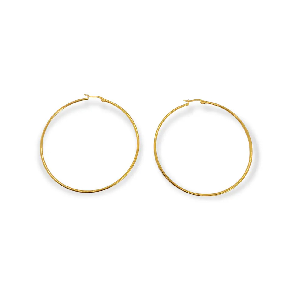 Maxi argollas hoop clásicas 65Mm chapadas en oro 18k  1