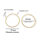 Maxi argollas hoop clásicas 65Mm chapadas en oro 18k  6