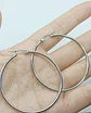 Argollas clásicas hoop plateadas 45 Mm hipoalergénicas - Miniatura 4