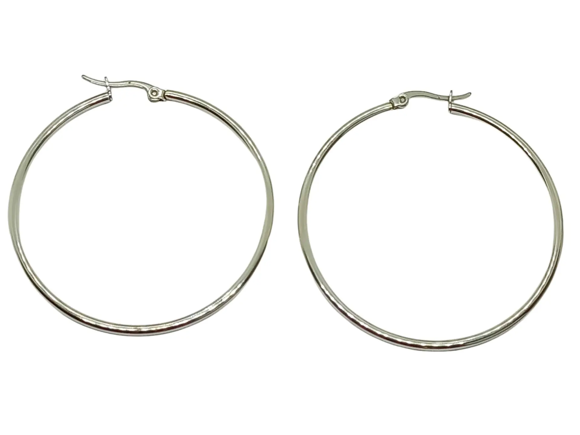 Argollas clásicas hoop plateadas 45 Mm hipoalergénicas 1