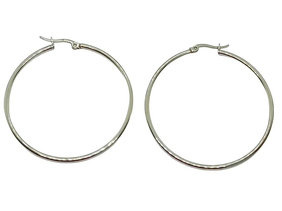 Argollas clásicas hoop plateadas 45 Mm hipoalergénicas 1
