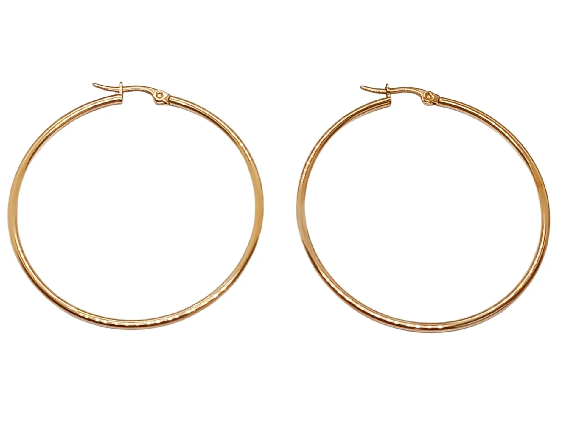 Argollas hoop 45 Mm Chapadas en oro rosa 18kl 1