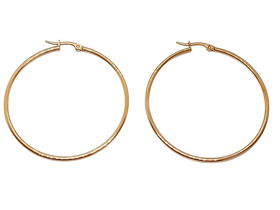 Argollas hoop 45 Mm Chapadas en oro rosa 18kl 1
