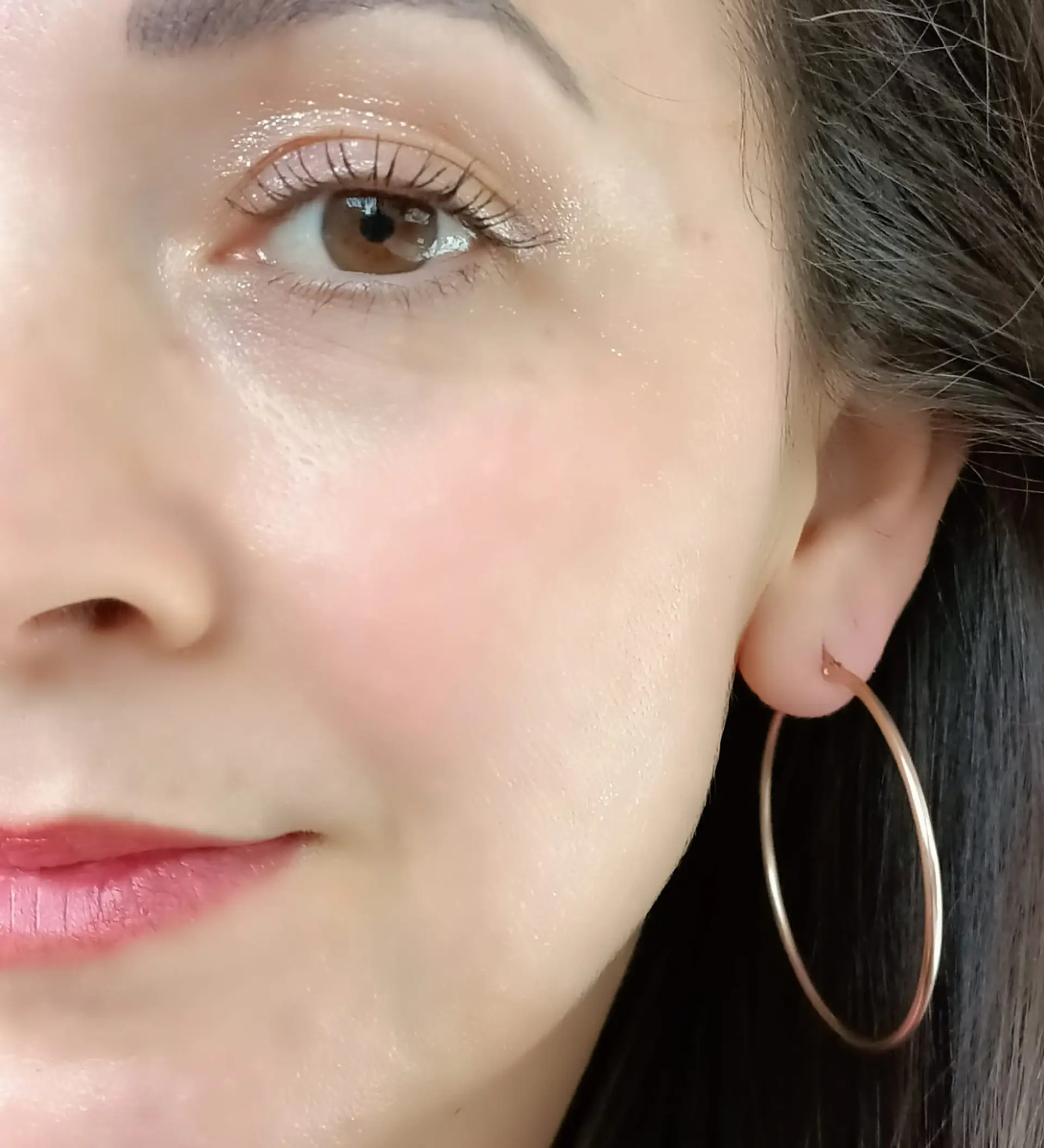Argollas hoop 45 Mm Chapadas en oro rosa 18kl 4