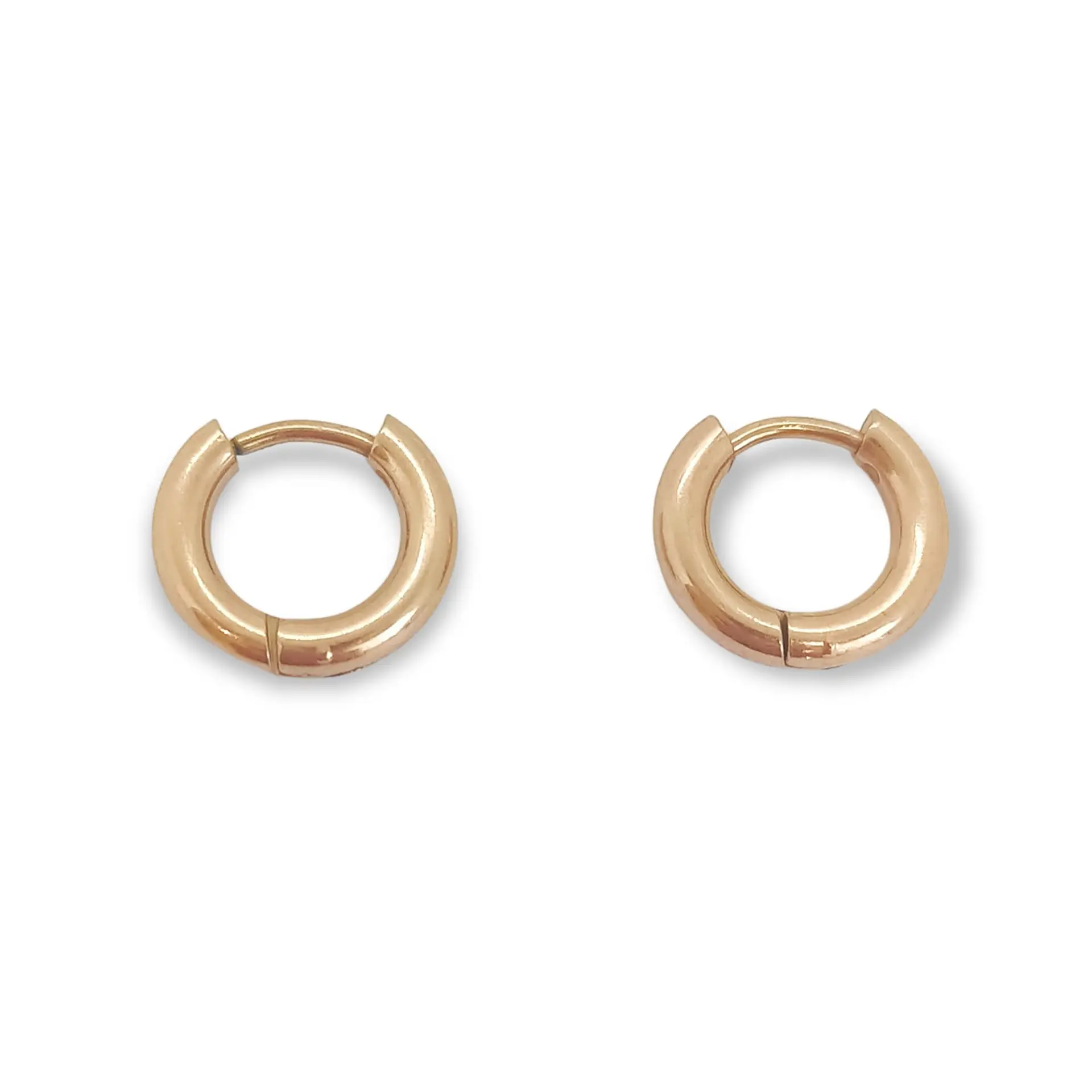 Argollas Huggies chicas 8mm enchapadas en oro rosa 18kl  6
