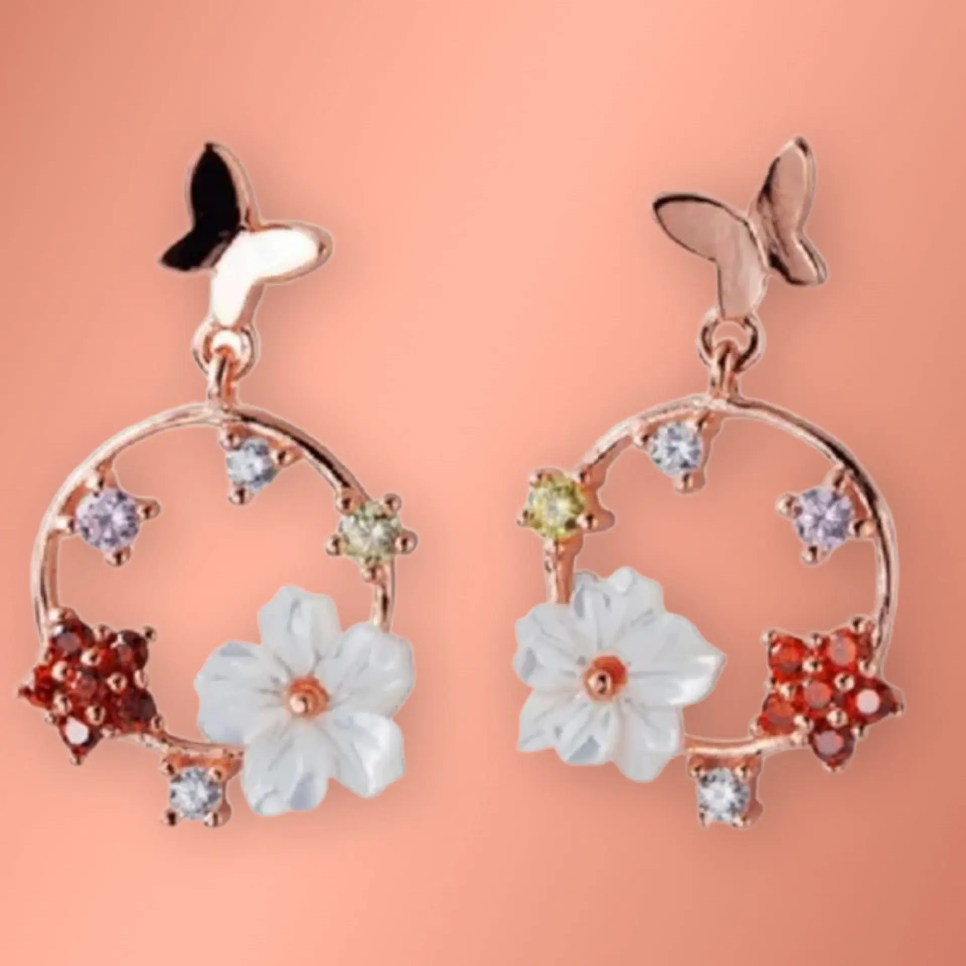 Aros Fairytale Plata fina ley S925 chapados en oro rosa 18kl 9