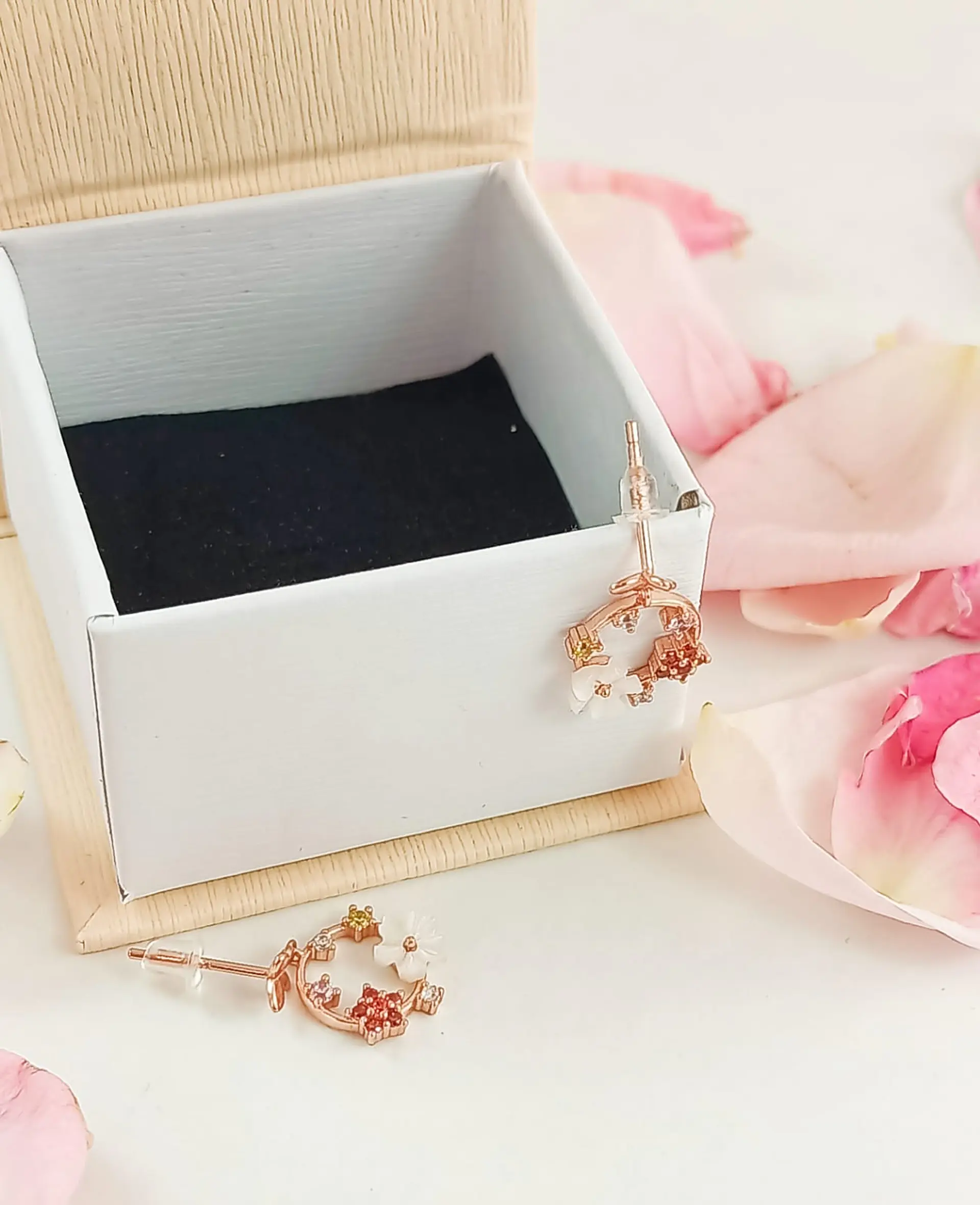 Aros Fairytale Plata fina ley S925 chapados en oro rosa 18kl 4