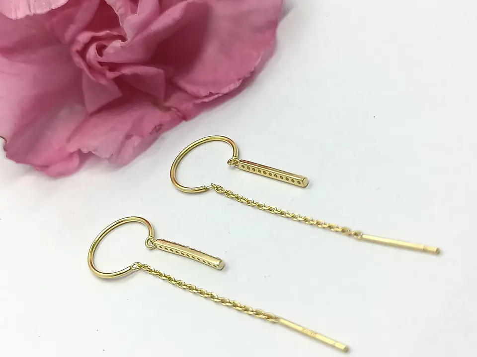 Pendientes Monolith en plata fina ley S925 enchapados en oro 18kl 3