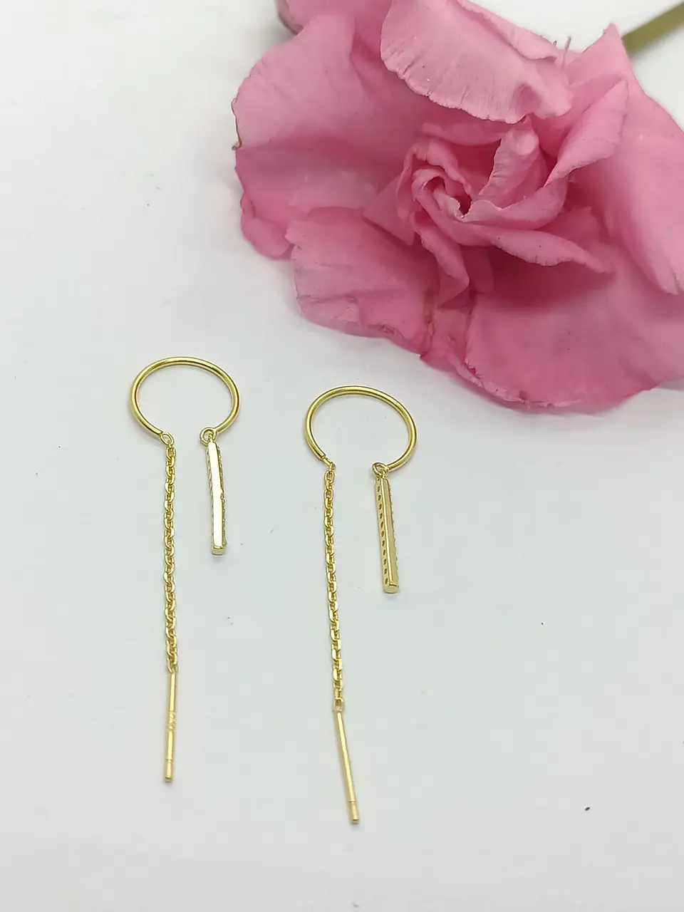Pendientes Monolith en plata fina ley S925 enchapados en oro 18kl 4