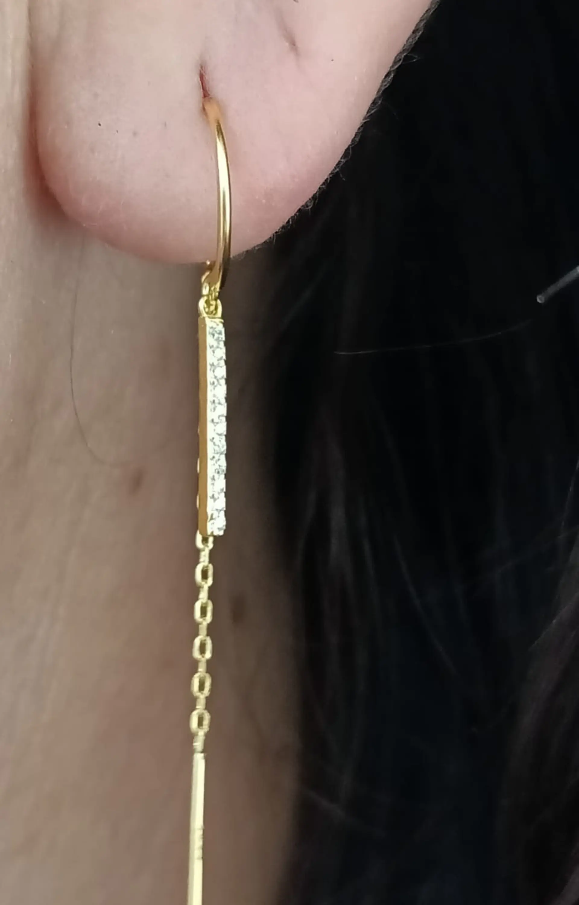 Pendientes Monolith en plata fina ley S925 enchapados en oro 18kl 5