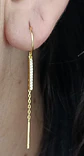 Pendientes Monolith en plata fina ley S925 enchapados en oro 18kl - Miniatura 5