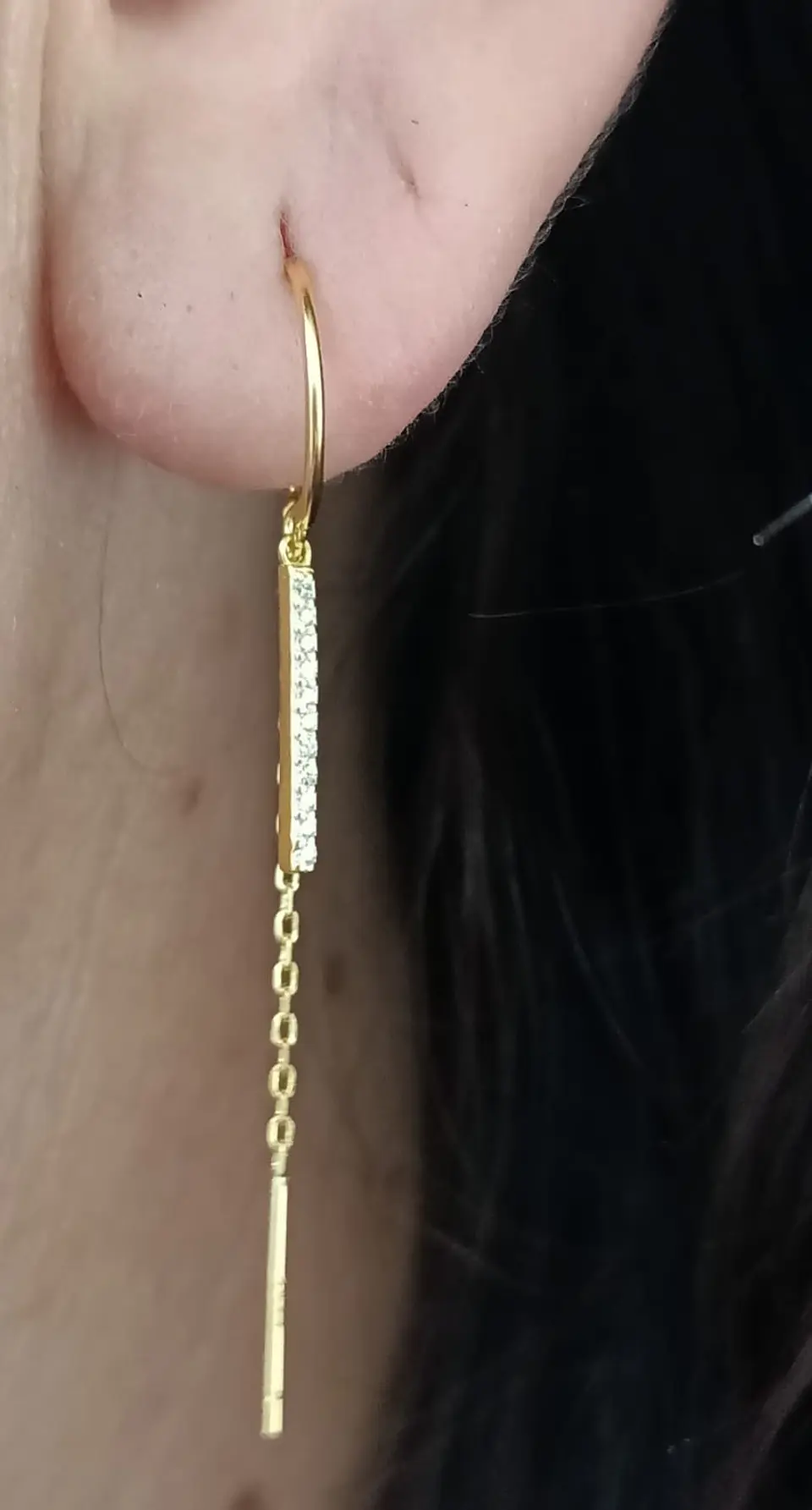 Pendientes Monolith en plata fina ley S925 enchapados en oro 18kl 5