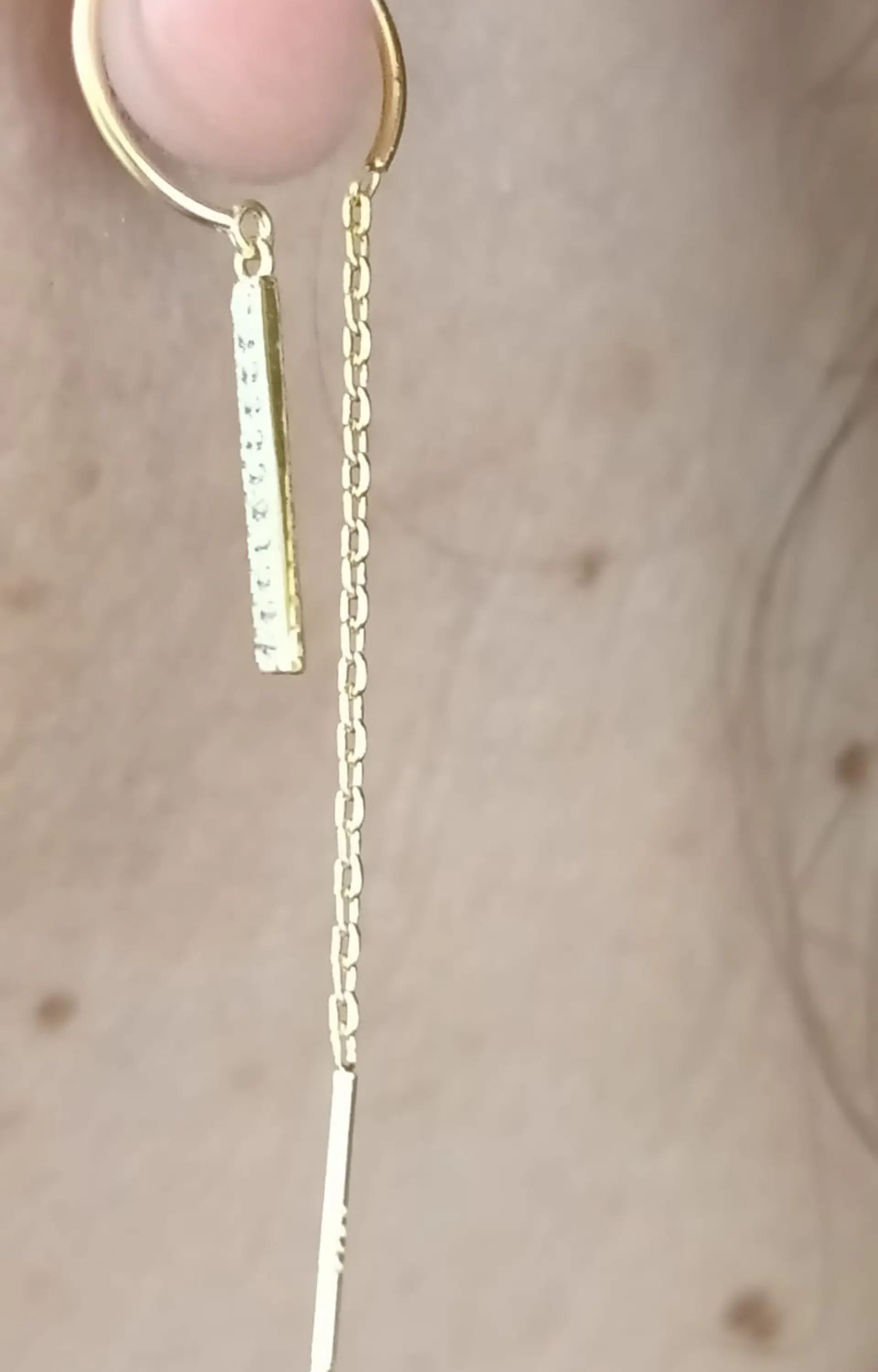 Pendientes Monolith en plata fina ley S925 enchapados en oro 18kl 6