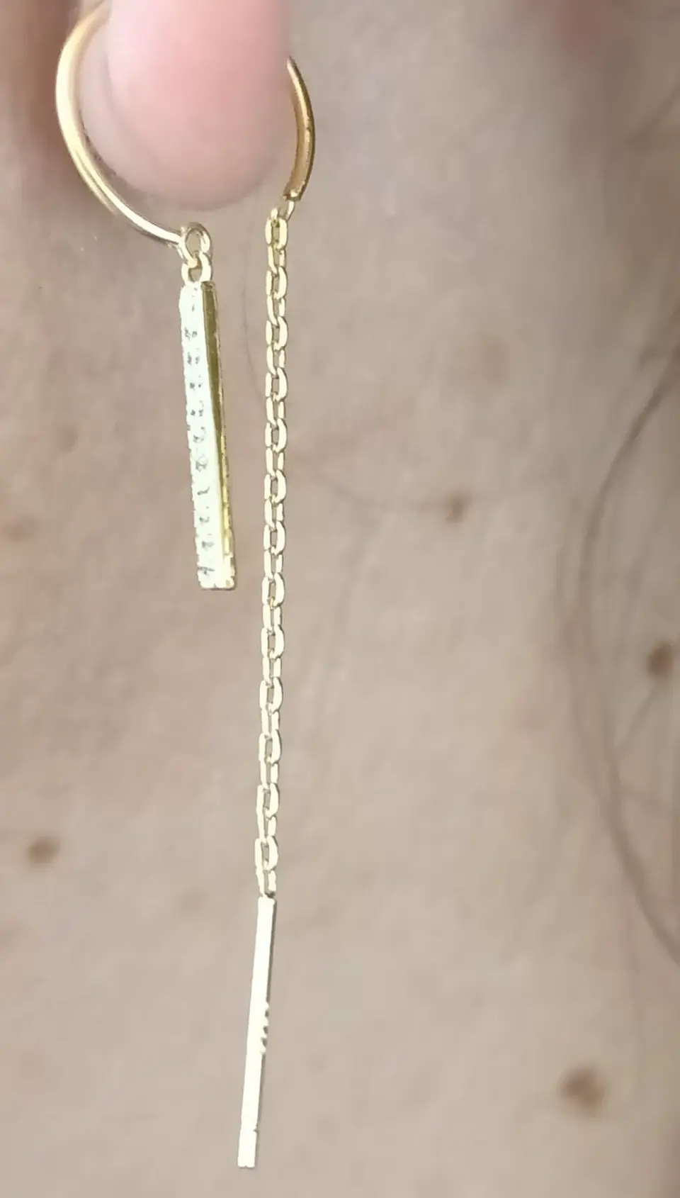 Pendientes Monolith en plata fina ley S925 enchapados en oro 18kl 6
