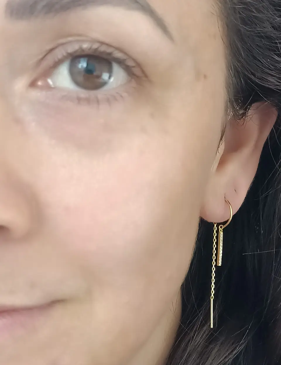 Pendientes Monolith en plata fina ley S925 enchapados en oro 18kl 2
