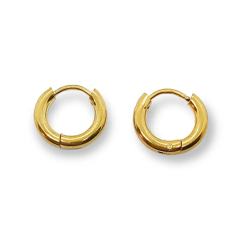 Argollas Huggies chicas 8mm enchapadas en oro 18kl  5