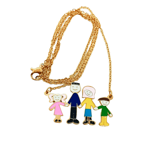 Colgante dije colores Familia chapado en oro 18k 