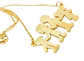 Colgante dije colores Familia chapado en oro 18k  - Miniatura 3