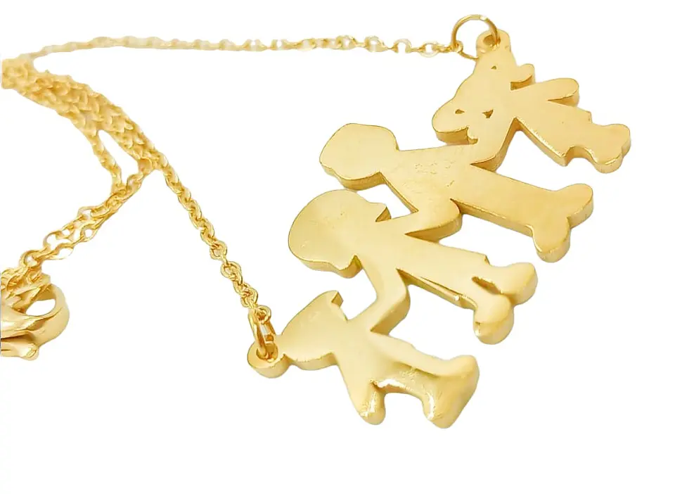 Colgante dije colores Familia chapado en oro 18k  3