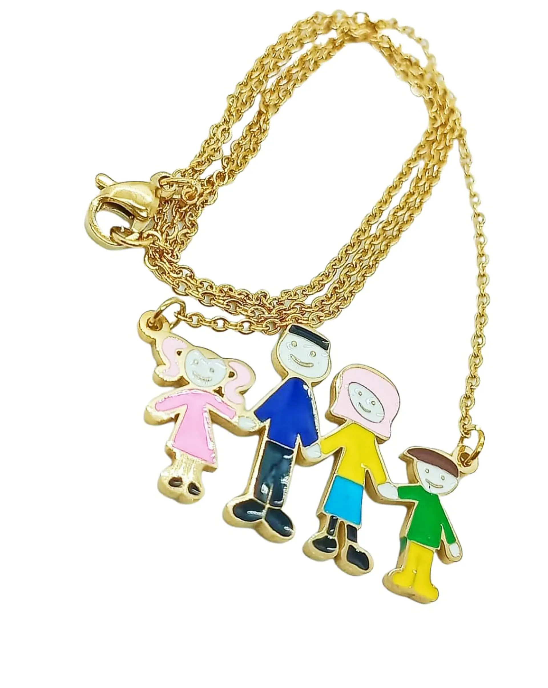 Colgante dije colores Familia chapado en oro 18k  6